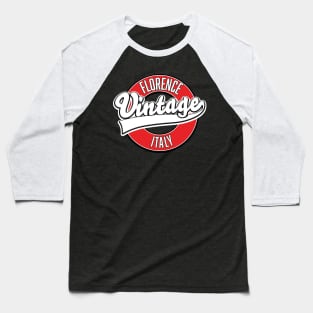 florence italy vintage style logo Baseball T-Shirt